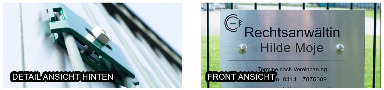 Schilder Befestigung für Zäune 70 x 40 mm in Mossgrün online kaufen