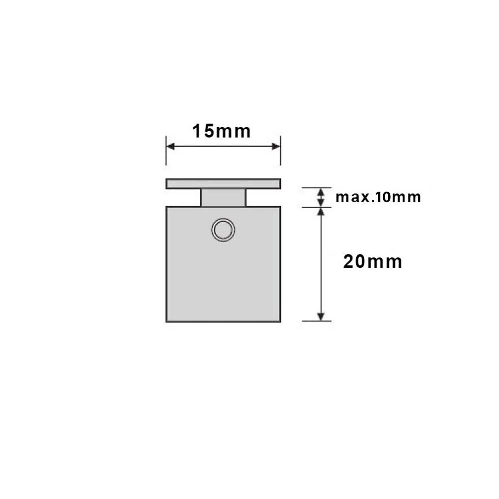 V2A Edelstahl Abstandshalter 15 mm x 20 mm