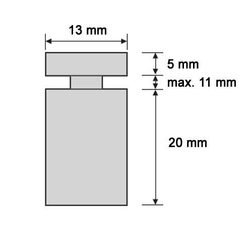 V2A Edelstahl Schraubbare - Abstandshalter 13 x 20 mm