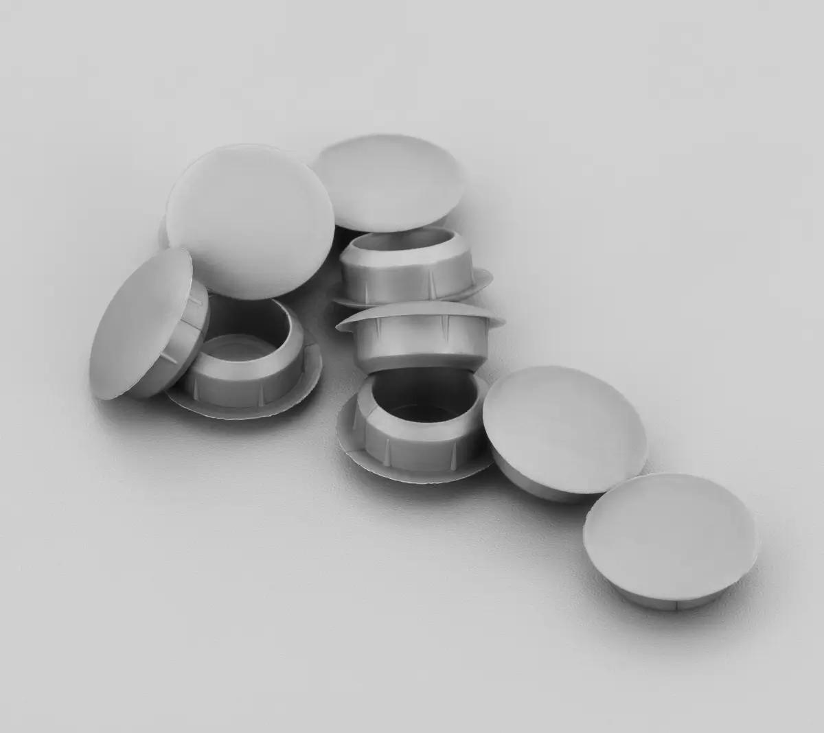 Bohrloch Abdeckkappe 10mm Silber Grau