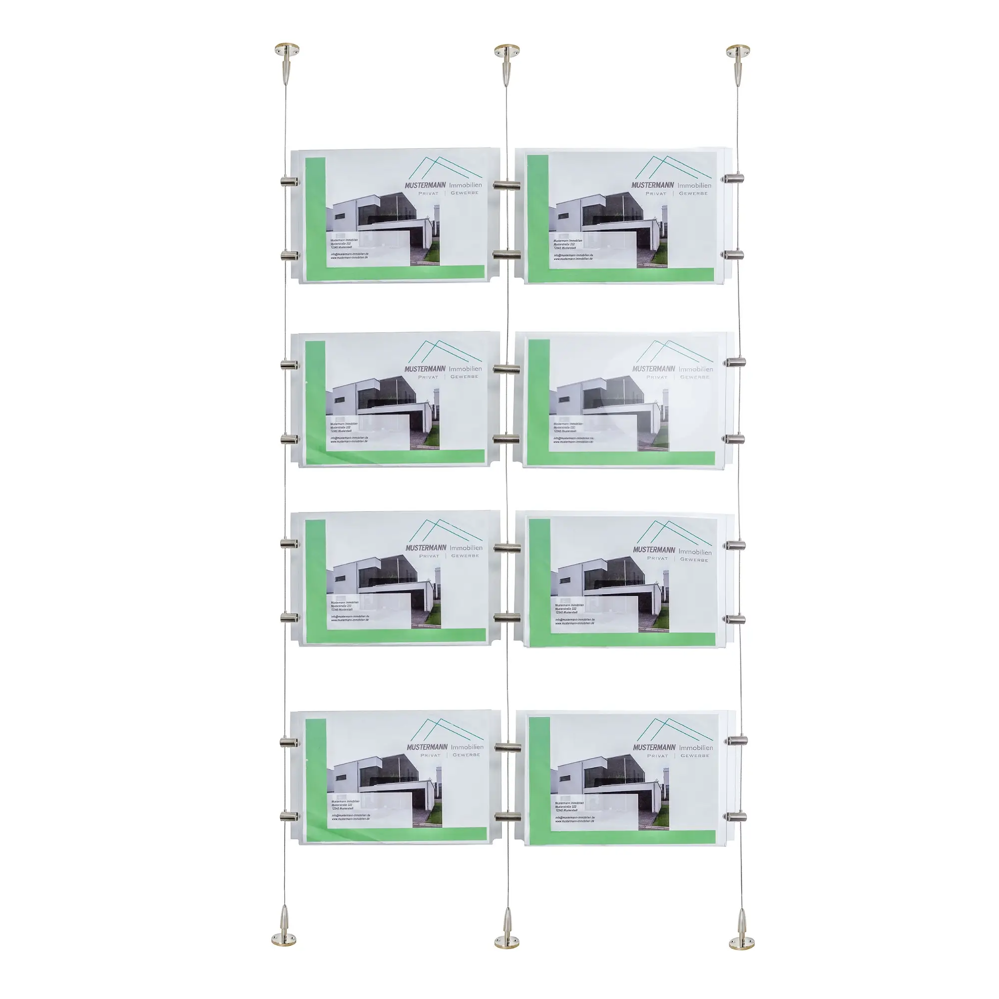 Immobilien Schaufenster Aushang mit 8 Acrylhüllen
