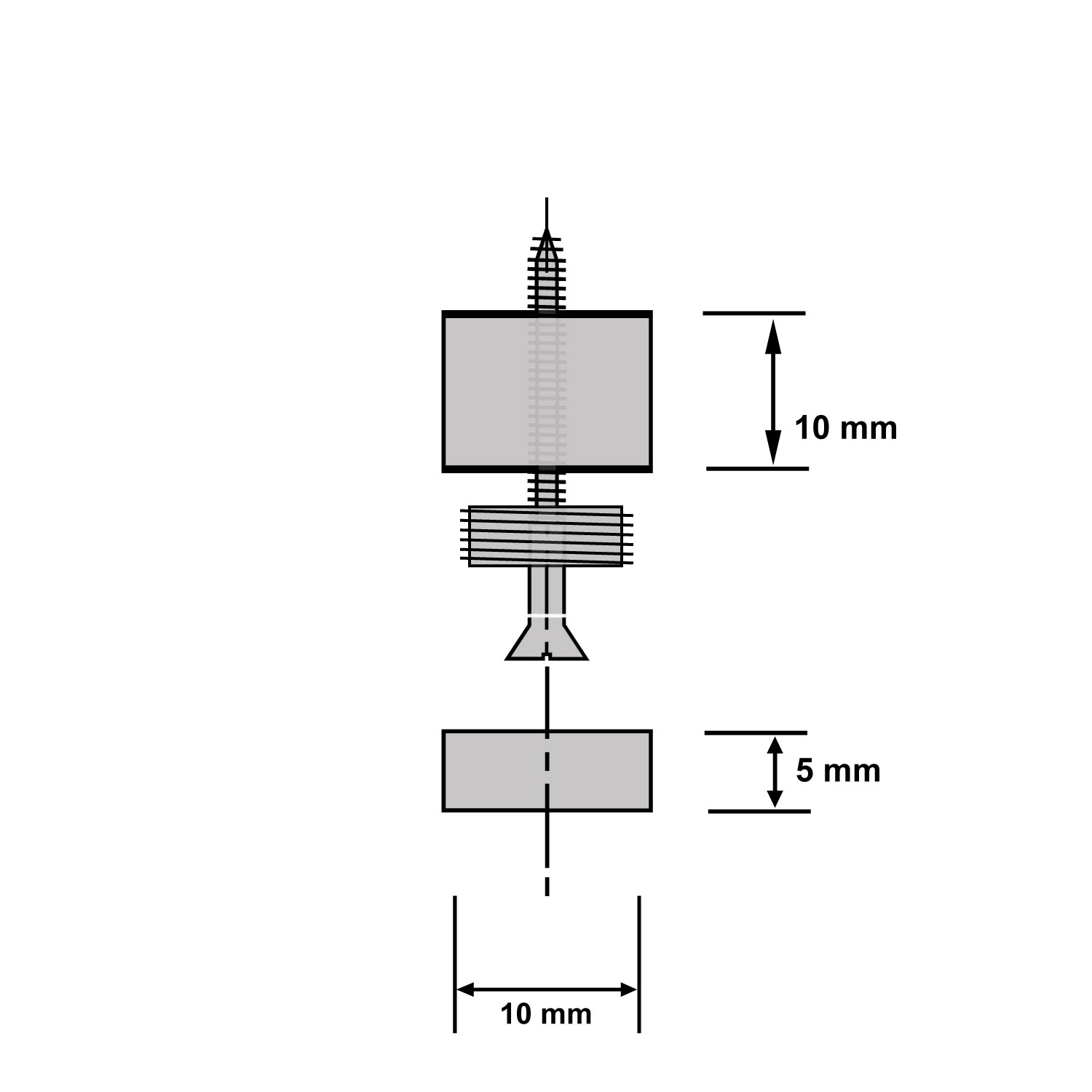 V2A Distanzhülse mit Schraubenkappe 10 mm Durchmesser